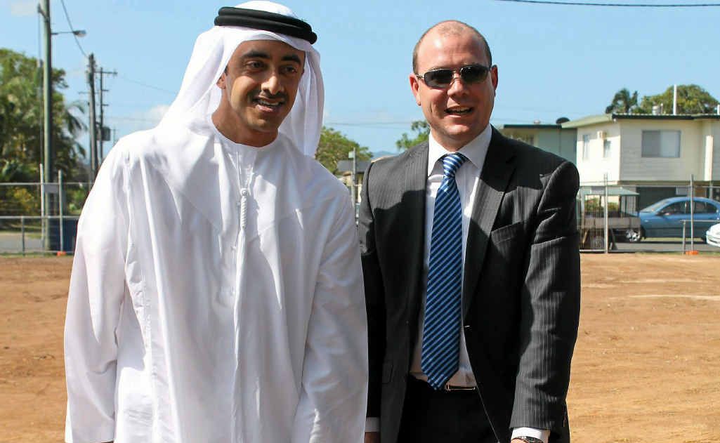 Sheikh Abdullah bin Zayed Al Nahyan, the United Arab Emirates’ foreign affairs minister, and Queensland Deputy Premier Andrew Fraser. Sheikh Abdullah bin Zayed Al Nahyan, the United Arab Emirates’ foreign affairs minister, and Queensland Deputy Premier Andrew Fraser.